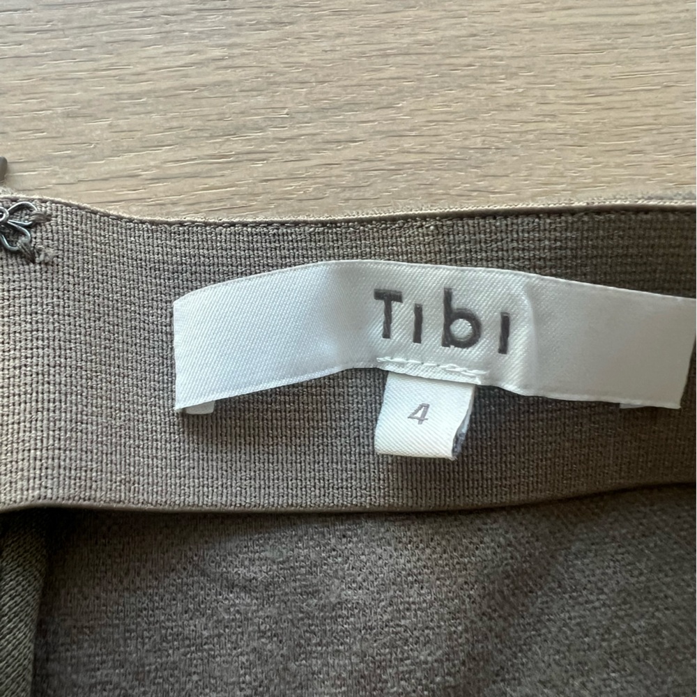 Tibi khaki olive Midi Skirt with Front Slit 4 - Picture 6 of 7
